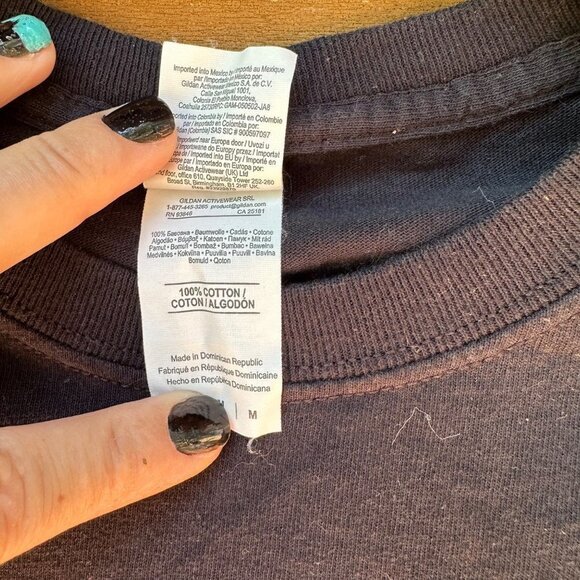 Gildan Heavy Cotton Black Smoozie Supreme Label Shirt Size M - Picture 6 of 10